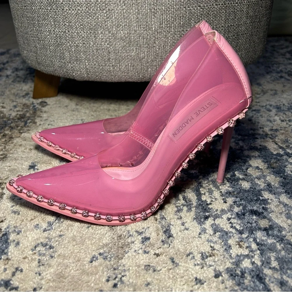 Steve Madden Vyper Dusty Clear Pink Pumps Size 6.5 - Picture 2 of 15